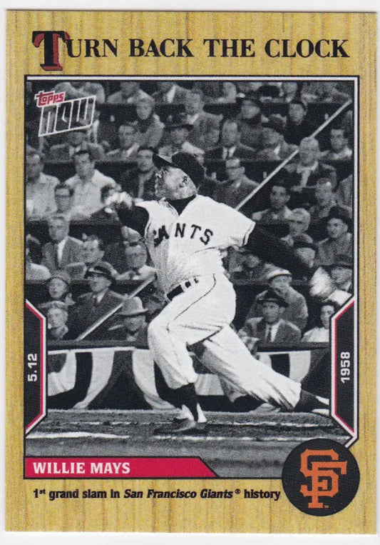 Vintage baseball trading card of Willie Mays from San Francisco Giants 2022 product