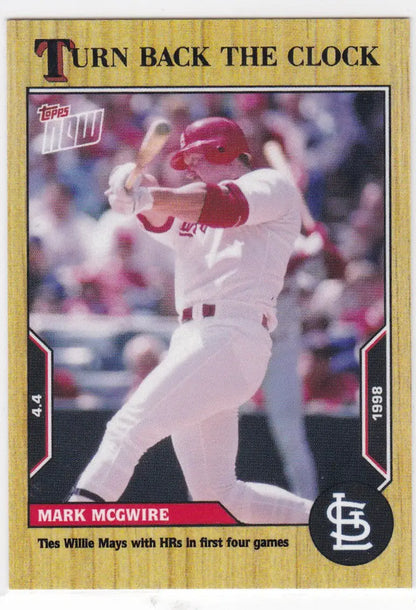 Baseball card featuring Mark McGwire of the St Louis Cardinals from 2022 TURN BACK THE CLOCK