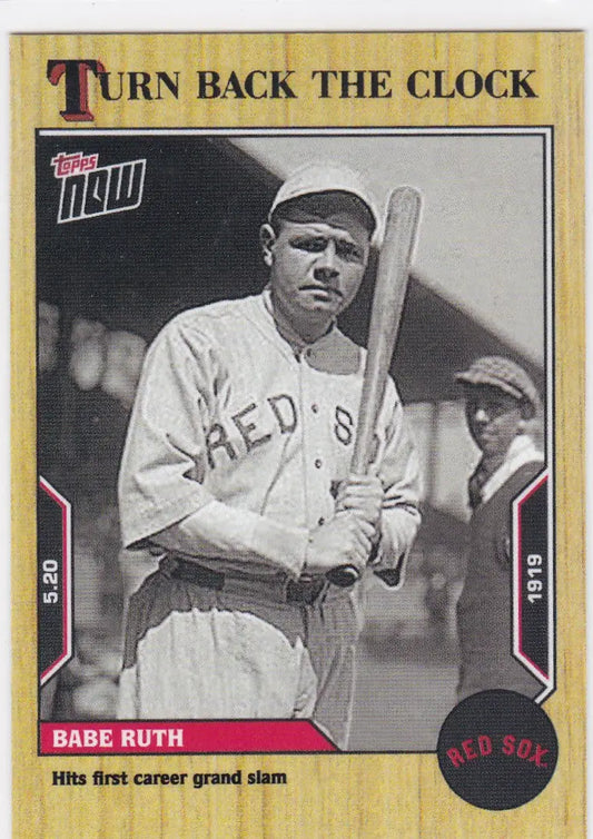 Vintage Babe Ruth baseball card in Boston Red Sox uniform for 2022 TURN BACK THE CLOCK series