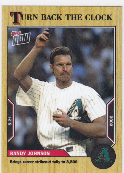 Collectible baseball card of Randy Johnson Arizona Diamondbacks from 2022 Turn Back the Clock