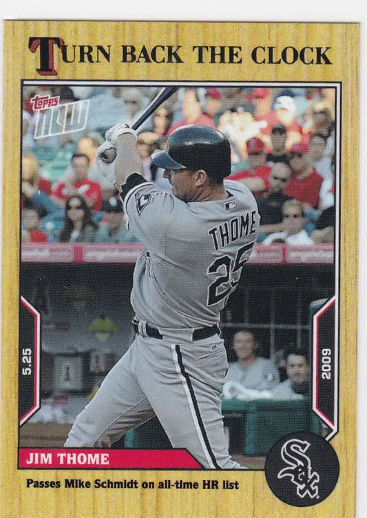 Baseball trading card featuring Jim Thome of the Chicago White Sox for 2022 TURN BACK THE CLOCK