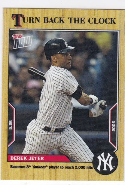 Baseball trading card featuring Derek Jeter of the New York Yankees from 2022 TURN BACK THE CLOCK series