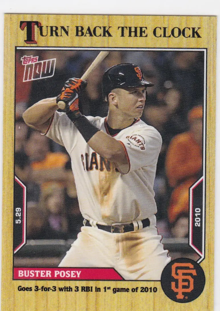 Collectible 2022 TURN BACK THE CLOCK Buster Posey baseball card San Francisco Giants