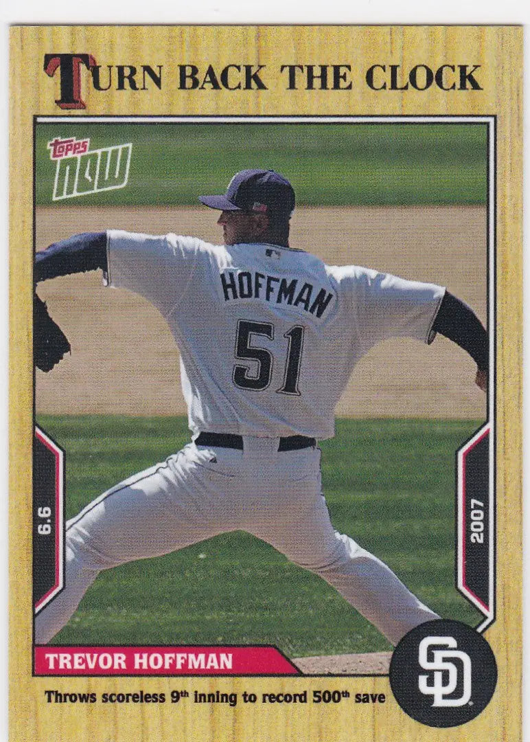 Baseball card of Trevor Hoffman with 500th save, San Diego Padres memorabilia