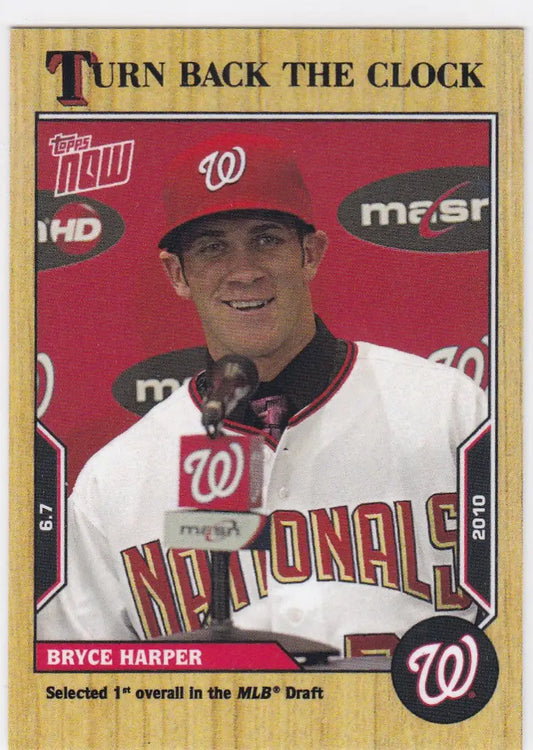 Bryce Harper Washington Nationals baseball card from 2010 in 2022 Turn Back the Clock set