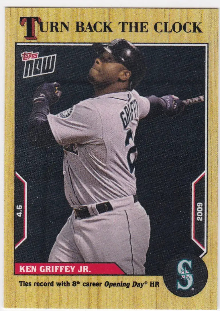 2009 Topps Ken Griffey Jr Seattle Mariners baseball card in 2022 TURN BACK THE CLOCK set