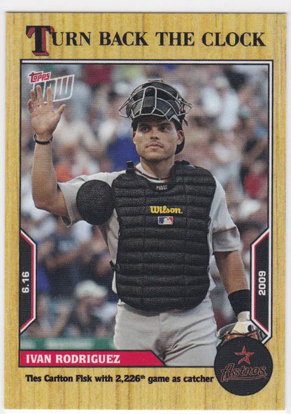 Baseball trading card of Ivan Rodriguez Houston Astros 2022 TURN BACK THE CLOCK #78