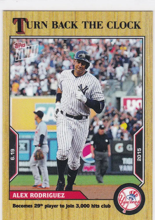 Alex Rodriguez baseball card featuring 3000th hit, New York Yankees memorabilia