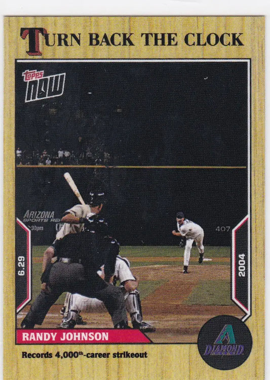 Topps Now baseball trading card of Randy Johnson- Arizona Diamondbacks 2022 product
