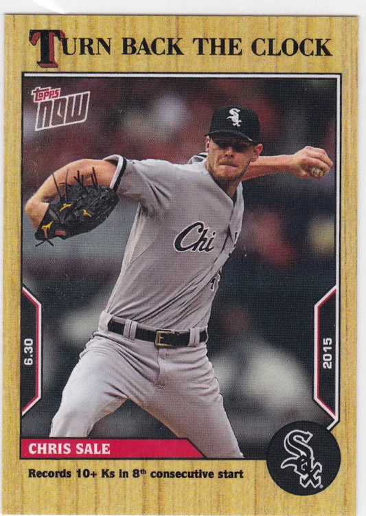 Baseball trading card featuring Chris Sale of the Chicago White Sox 2022 Turn Back the Clock