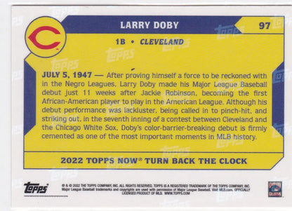 Vintage Larry Doby Cleveland baseball card from 2022 TURN BACK THE CLOCK series