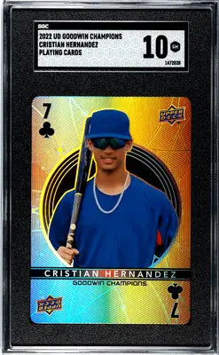 Graded baseball card of Cristian Hernandez from 2022 Upper Deck Goodwin Champions