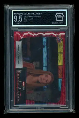 Upper Deck Wandavision red Scarlet Wanda Maximoff trading card from Arena Club 9.5