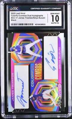 Vivid James Triantos Seiya Suzuki dual-autographed baseball card CGC 10 limited edition