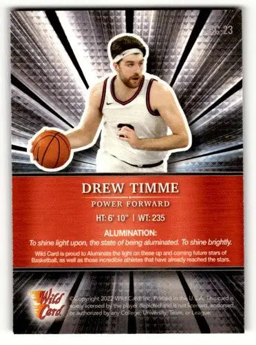 2022 Wild Card Alumination #ABC-23 Drew Timme Basketball Cards NM-M ID:62451 - Trading Cards