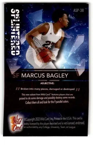 2022 Wild Card Alumination #ASP-38 Marcus Bagley Basketball Cards N ID:62438 - Basketball Cards