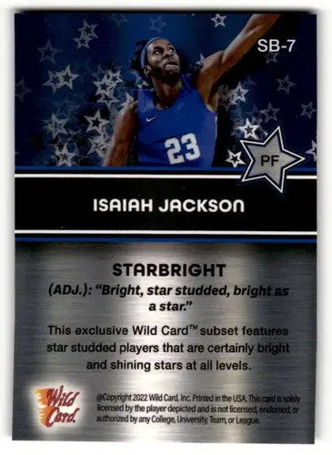 2022 Wild Card Alumination #SB-7 Isiah Jackson Basketball Cards NM- ID:62439 - Trading Cards