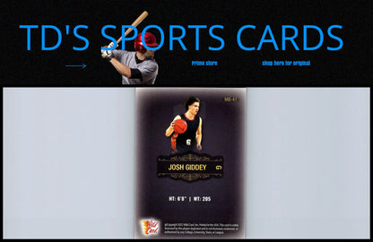 Josh Giddey basketball card from 2022 Wild Card Matte #MB-41 collectible series