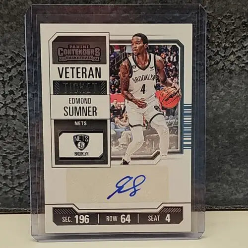 Edmond Sumner autographed basketball card from 2023-24 Contenders Basketball series