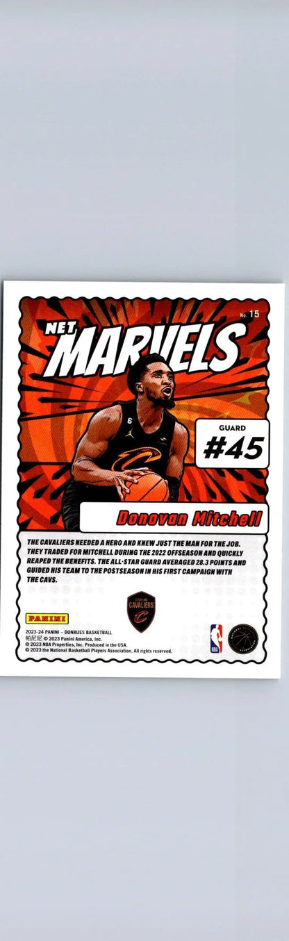 Donovan Mitchell basketball card from 2023-24 Donruss Net Marvels collection