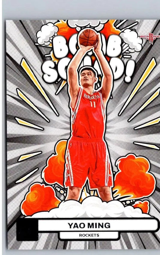 Yao Ming basketball card featuring the 2023-24 Donruss #18 Ming Bomb Squad design