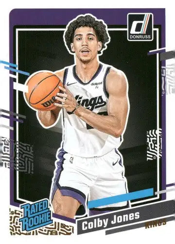 Original gloss Colby Jones rated rookie basketball card from 2023-24 Donruss series