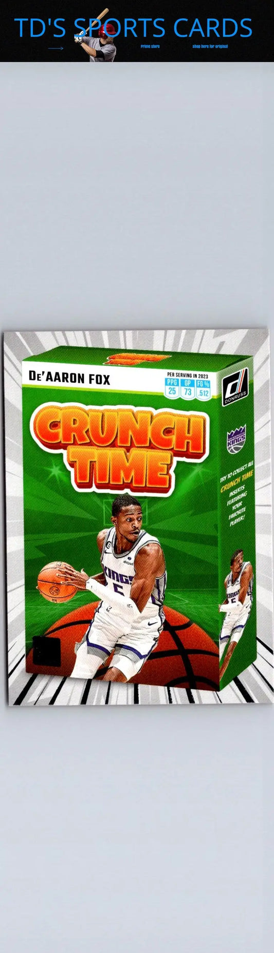 De’Aaron Fox Crunch Time cereal box featuring basketball player, Crunch Time Press Proof