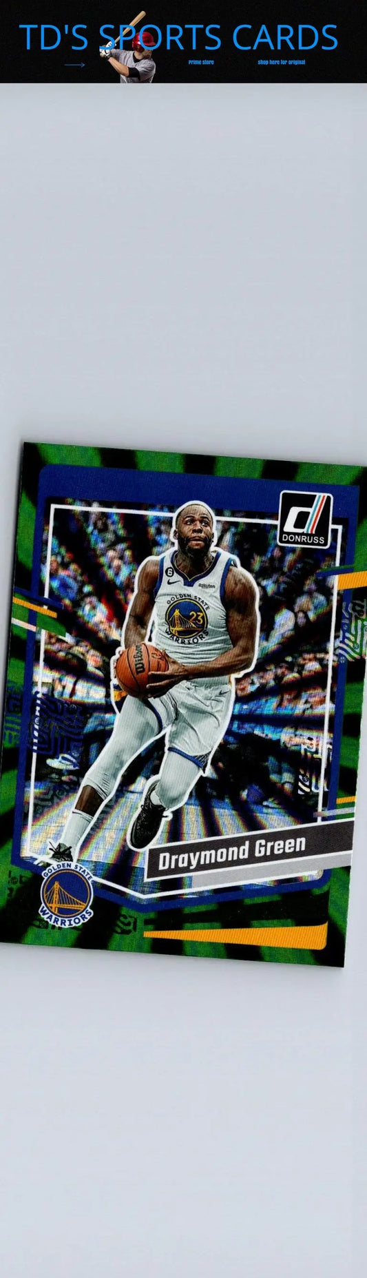 Draymond Green basketball card from 2023-24 Donruss Green Laser Holo edition