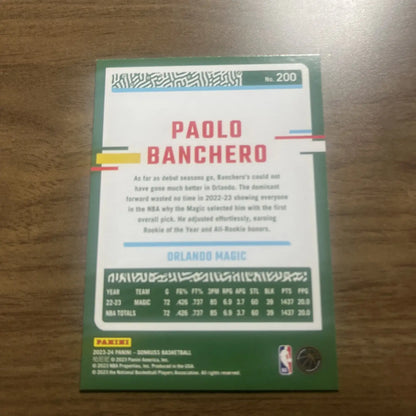 Paolo Banchero basketball card from 2023-24 Panini Donruss trading cards set
