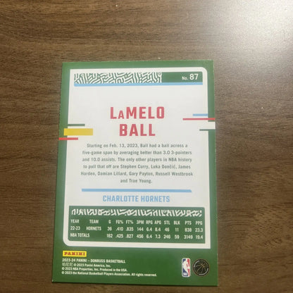 LaMelo Ball trading card from 2023-24 Panini Donruss Basketball collection