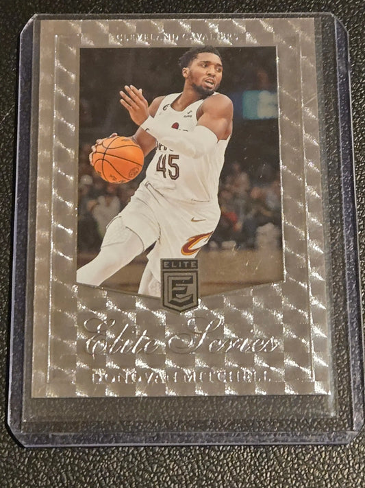 Donovan Mitchell basketball trading card from 2023-24 Donruss Elite Mitchell Elite Series