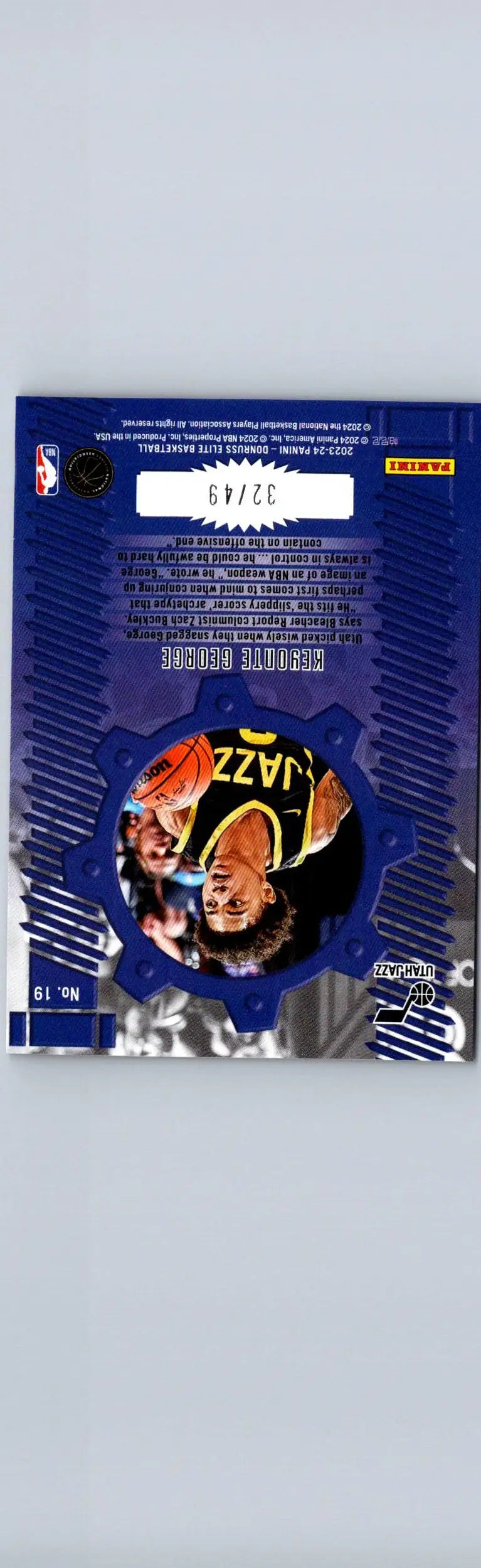 Limited edition Donovan Mitchell basketball trading card from 2023-24 Donruss Elite Keyonte George Craftsmen