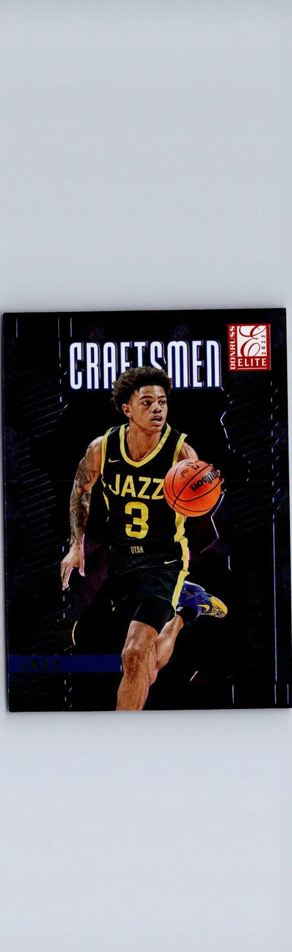 Basketball trading card of Keyonte George in black Jazz uniform dribbling ball