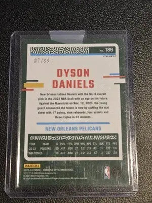 Dyson Daniels basketball card 2023-24 Donruss Optic Fast Break Purple #/99