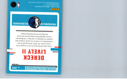 Back of Dereck Lively II basketball trading card from 2023-24 Donruss Optic Lively II Holo
