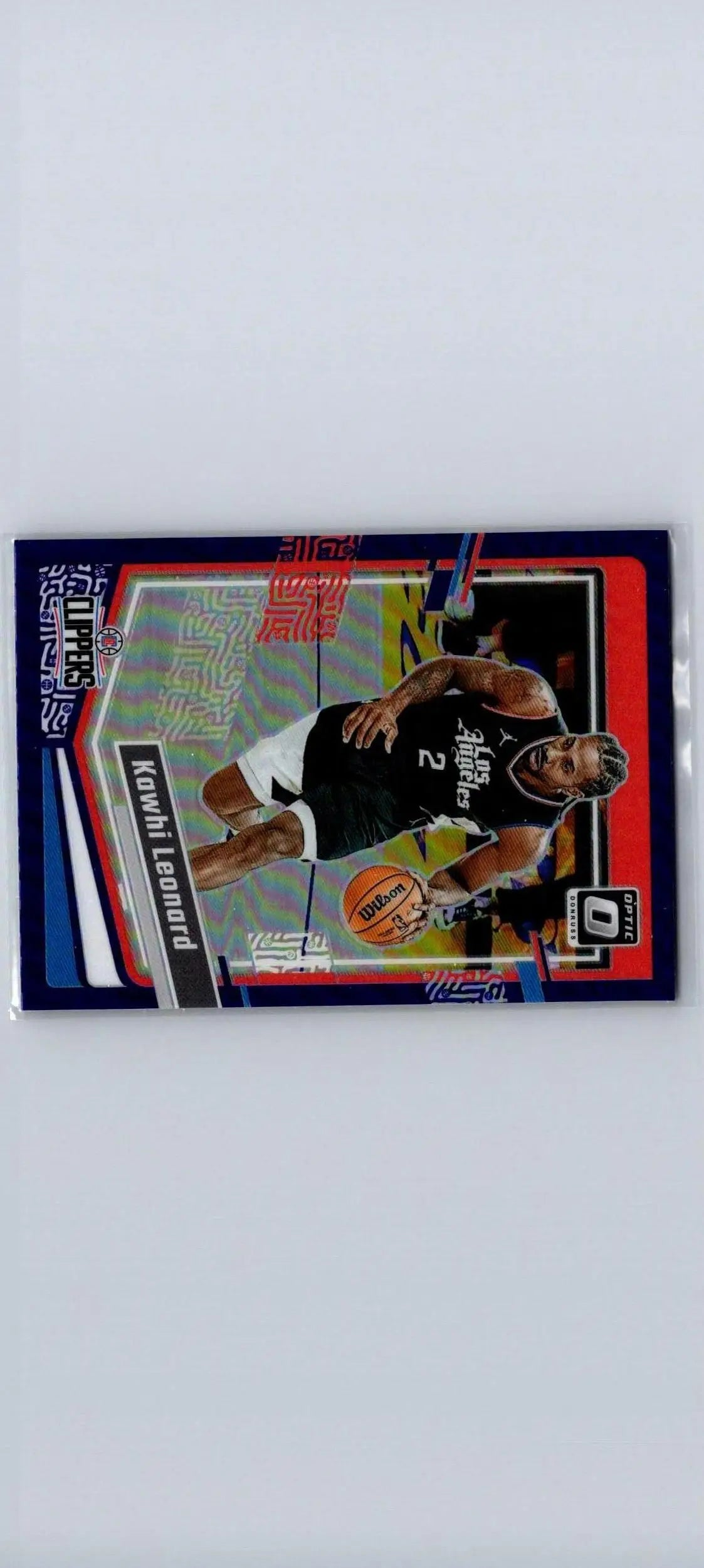 Kawhi Leonard basketball trading card from 2023-24 Donruss Optic Leonard Purple series