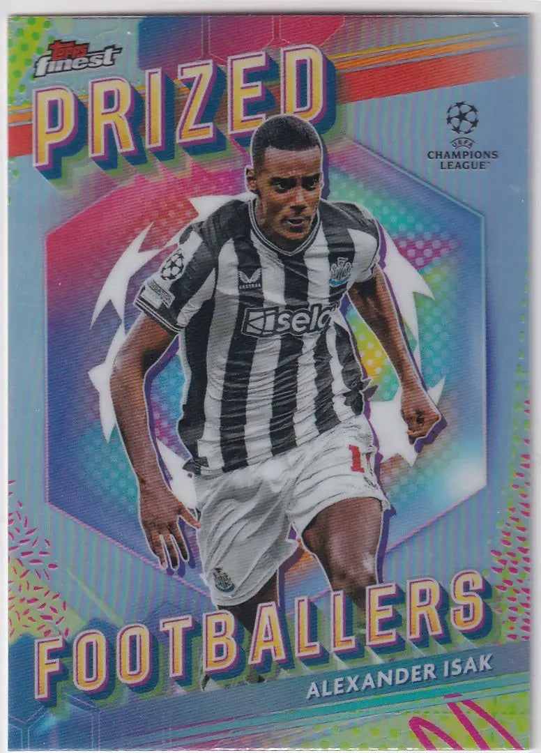 Holographic trading card of Juventus player in 2023-24 Finest Prized Footballers set