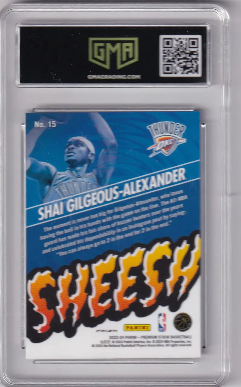 Graded Shai Gilgeous-Alexander basketball trading card from 2023-24 Hoops Premium Stock GMA 10