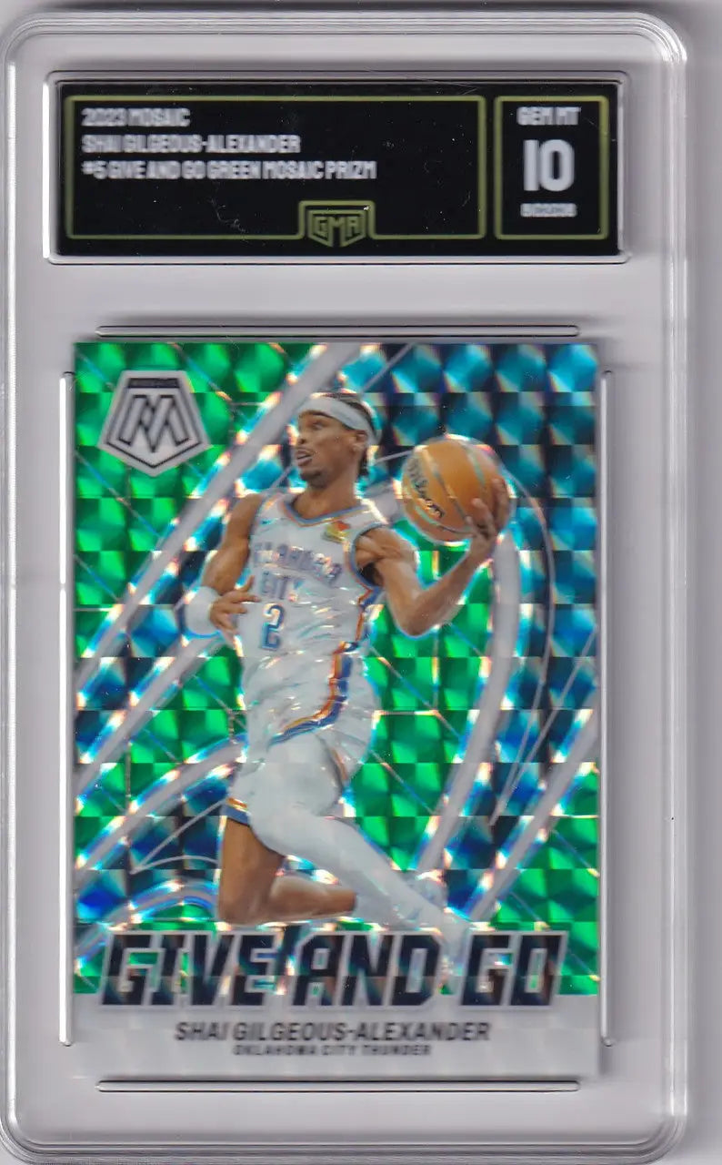 2023-24 Mosaic Green GMA Shai Gilgeous-Alexander Oklahoma City Thunder basketball card