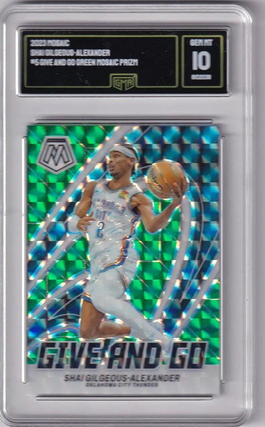 2023-24 Mosaic Green GMA Shai Gilgeous-Alexander Oklahoma City Thunder basketball card