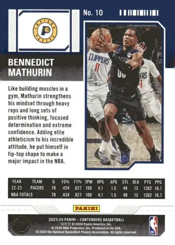 2023-24 Panini Contenders Season Ticket Retail #10 Bennedict Mathurin N ID:74190 - Trading Cards