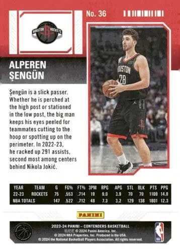 2023-24 Panini Contenders Season Ticket Retail #36 Alperen Sengun NM-MT ID:74208 - Trading Cards