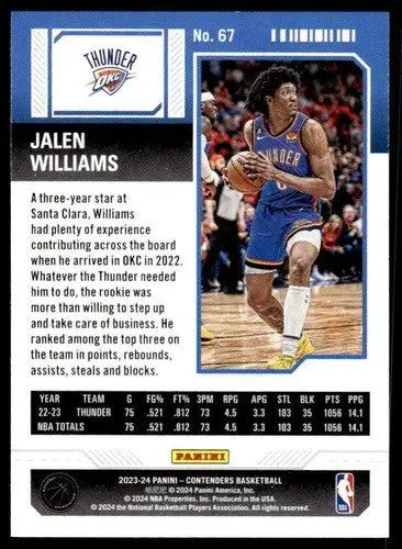 2023-24 Panini Contenders Season Ticket Retail #67 Jalen Williams NM-MT ID:74229 - Trading Cards