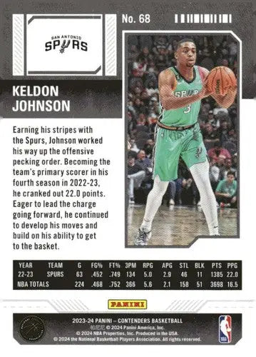 2023-24 Panini Contenders Season Ticket Retail #68 Keldon Johnson NM-MT ID:74230 - Trading Cards