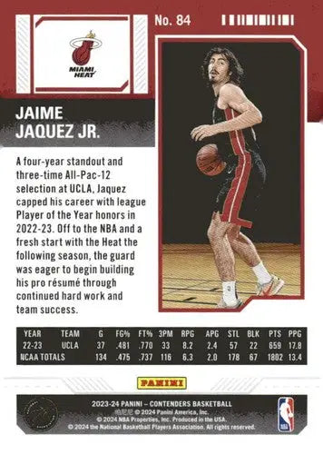 2023-24 Panini Contenders Season Ticket Retail #84 Jaime Jaquez Jr. NM- ID:74240 - Trading Cards