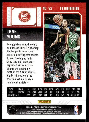 2023-24 Panini Contenders Season Ticket Retail #92 Trae Young NM-MT Haw ID:74244 - Trading Cards