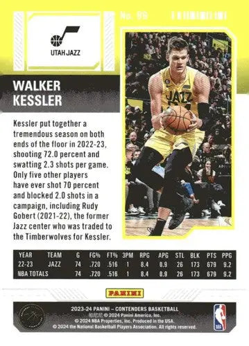 2023-24 Panini Contenders Season Ticket Retail #99 Walker Kessler NM-MT ID:74249 - Trading Cards