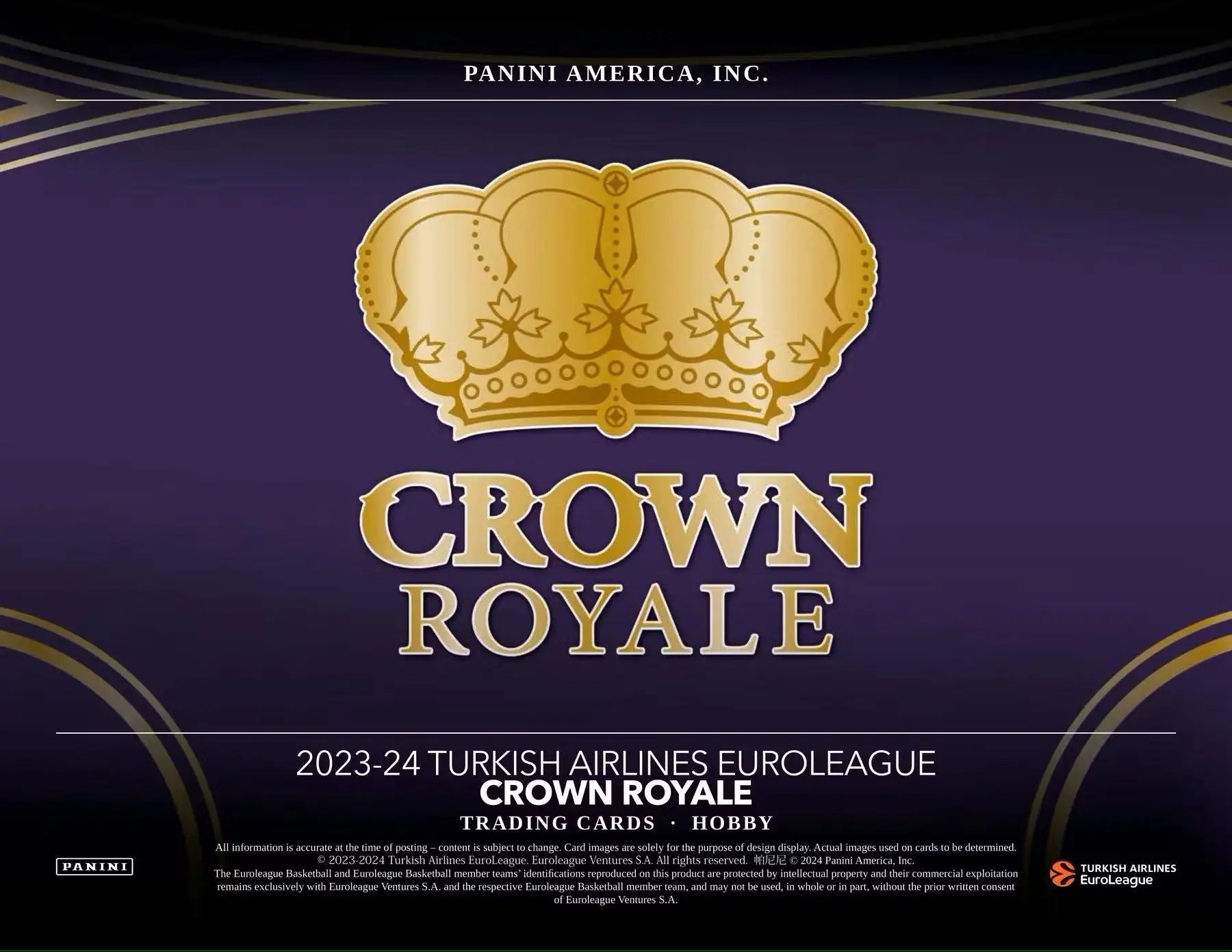 Crown Royale trading card design featuring base crystal from Panini Crown Royale 2023/24 EuroLeague Basketball