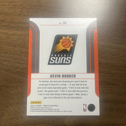 Devin Booker basketball card from 2023-24 Panini Donruss Franchise Features #30 Phoenix Suns