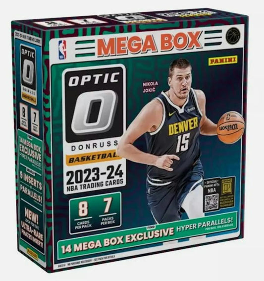 2023-24 Panini Donruss Optic Basketball Mega Box with Rated Rookies and Hyper Pink Prizms